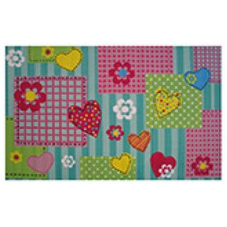 LA RUG, FUN RUGS La Rug FT-157 39 in. x 58 in. Fun Time Hearts and Flowers Kids Rug - Multi Colored FT-157